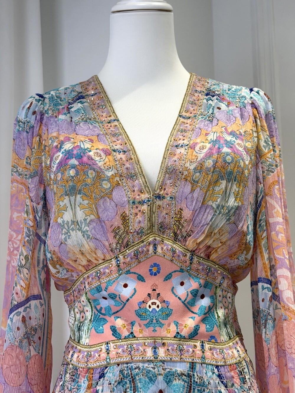 Camilla Flared Sleeve Dress In Howdy Gaudi - Picture 10 of 16